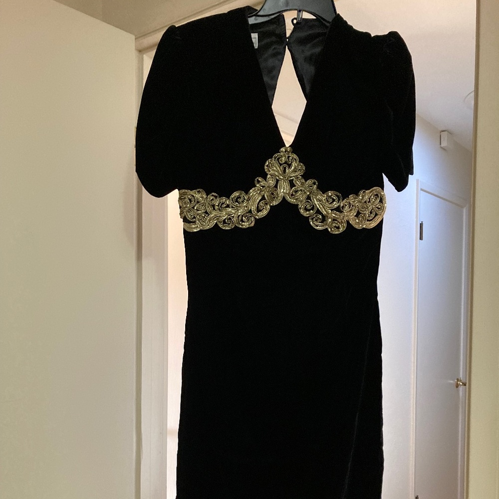 velveteen evening dress